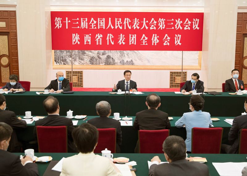 韓正參加陜西代表團審議